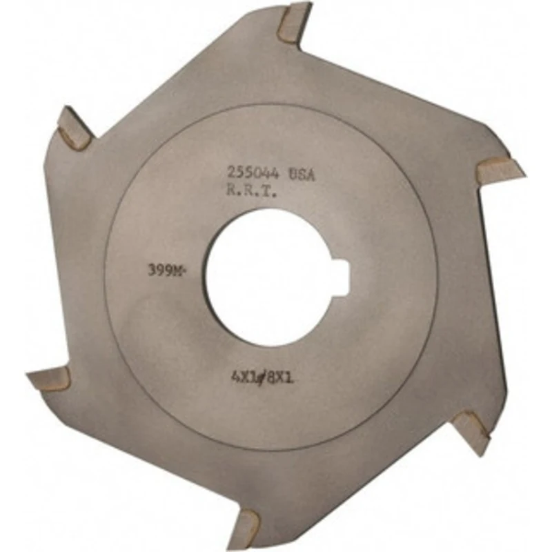 Made in USA 4 x 1/8, 1 Arbor, 6-Tooth Carbide-Tipped Slitting & Slotting Saw Uncoated, RH Cut, Straight Teeth, Contai...